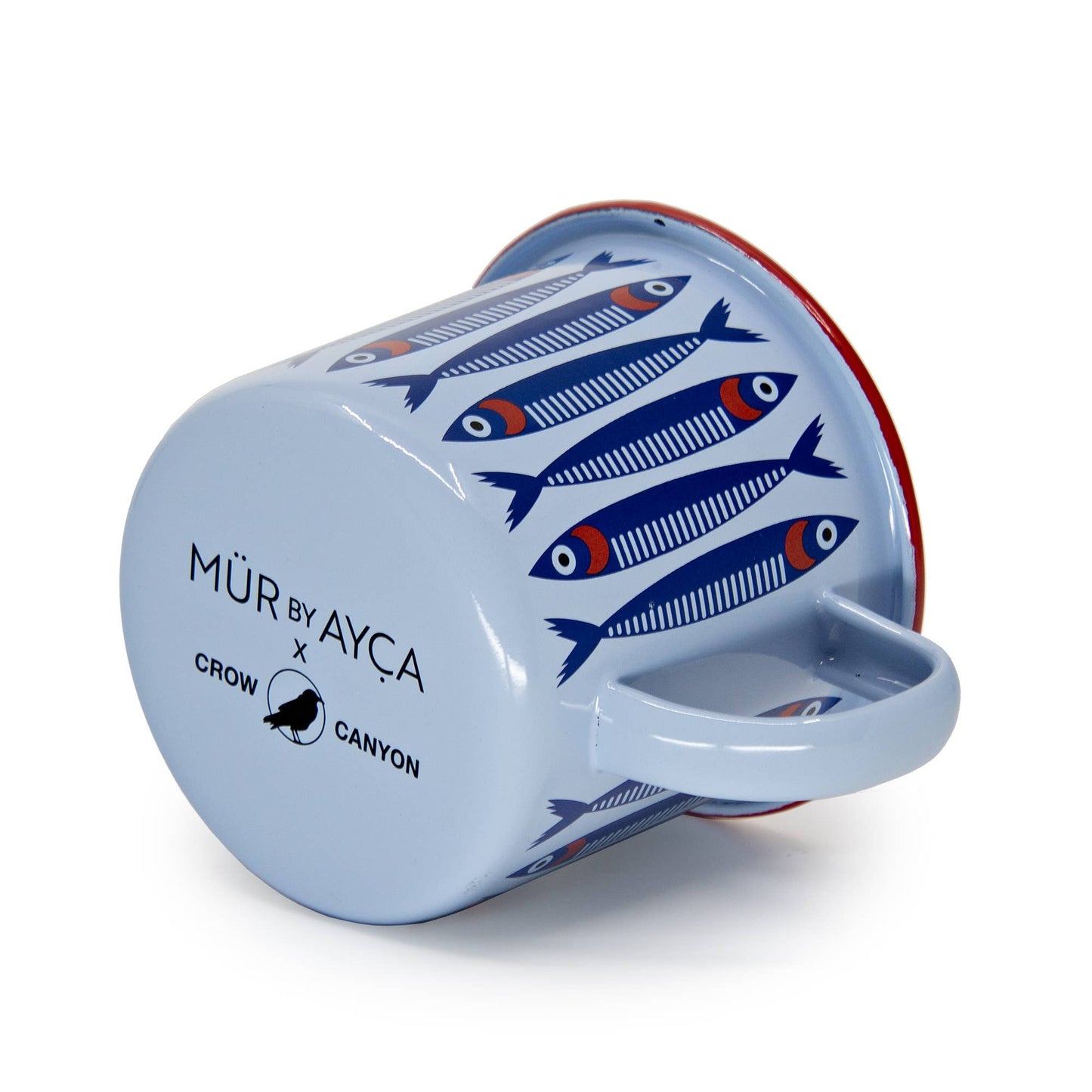 Mur by Ayca x CCH Anchovies 16 oz Large Mug, Red Rim