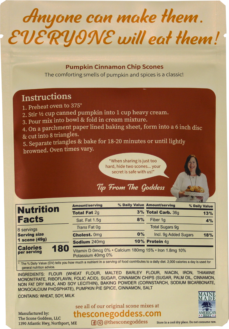 Pumpkin Cinnamon Chip Premium Scone Mix | The Scone Goddess