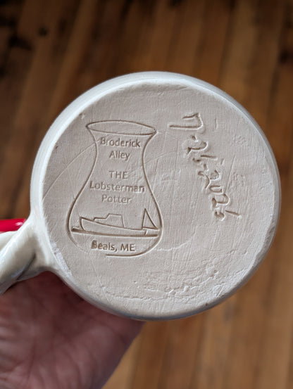 Fisherman’s Pottery - Lobster Mug with Braided Handle Made in Maine
