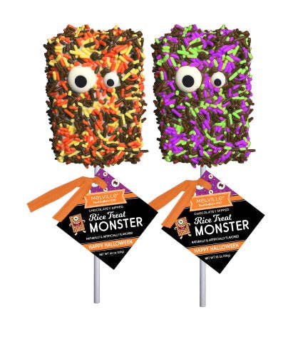 Melville Candy Co. | Halloween Monster Sprinkle Rice Treat Pops | Assorted