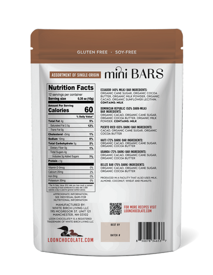Loon Chocolate Mini Bar Variety Bag - Single Origin