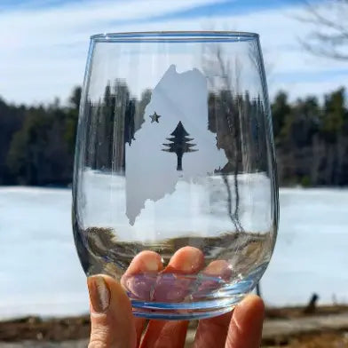 Reclaimed Maine - Maine Flag Glass