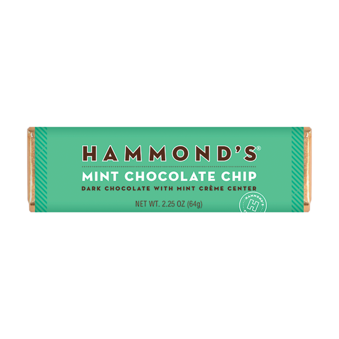 Hammond's Candies | Dark Chocolate Candy Bar | Mint Chocolate Chip - 2.25 oz