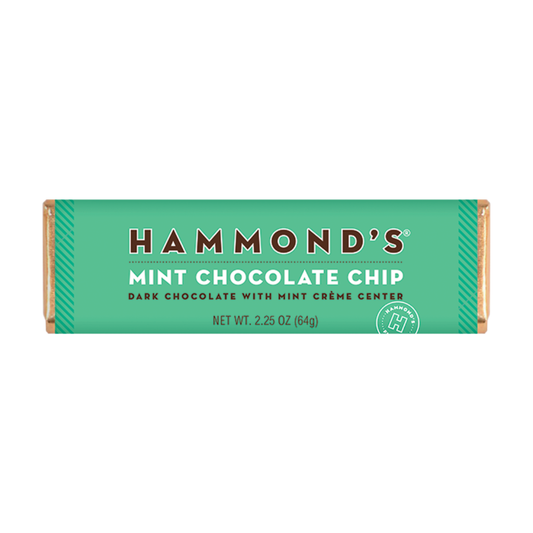 Hammond's Candies | Dark Chocolate Mint Chocolate Chip Candy Bar