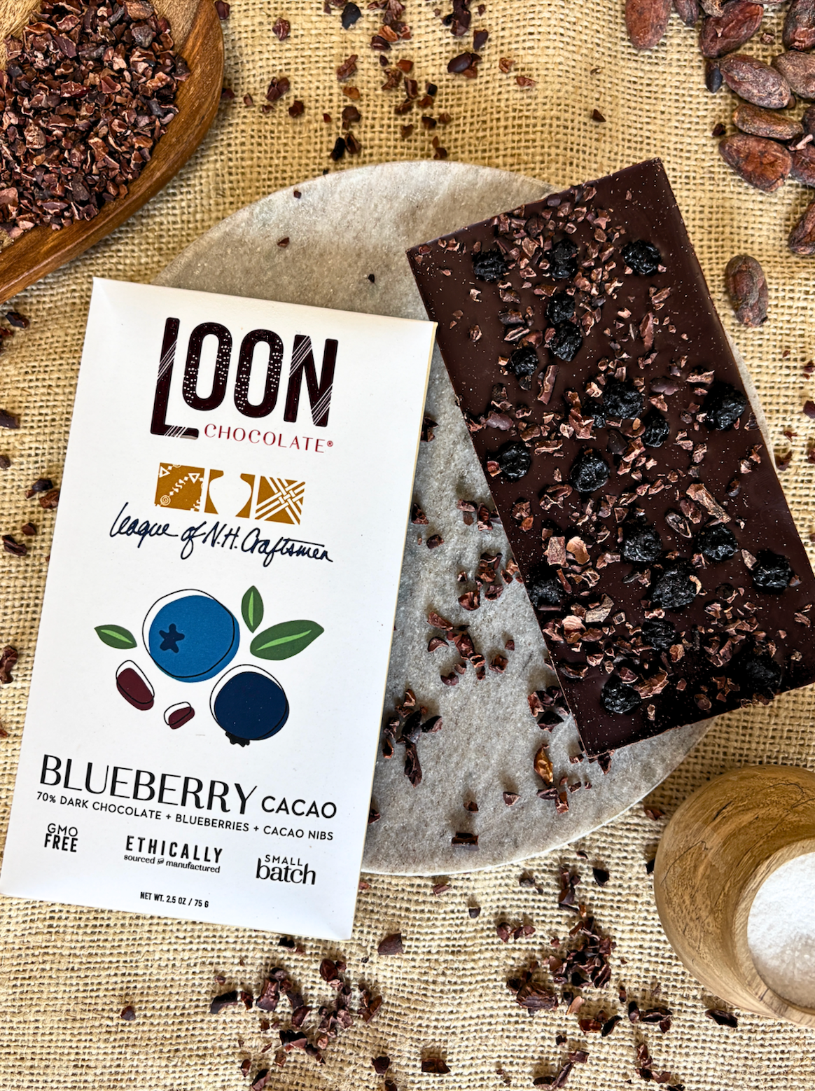 Loon Chocolate - Blueberry Cacao Dark Chocolate