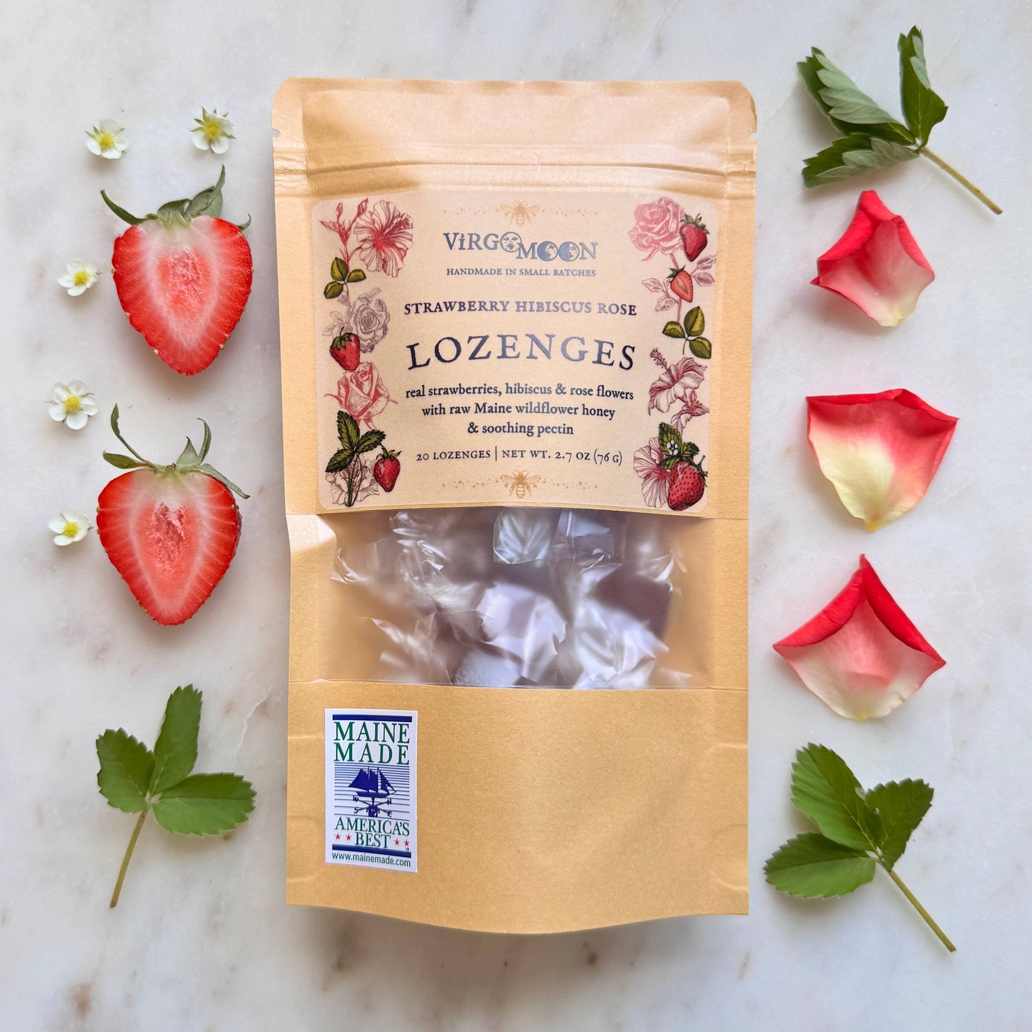 Virgo Moon - Strawberry Hibiscus Rose Lozenges
