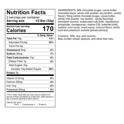 Hammond's Candy - Milk Chocolate - Coconut Cream Pie - 2.25 oz