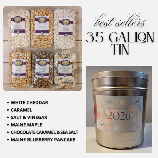 3.5 Gallon Happy New Year Best Sellers Popcorn Tin