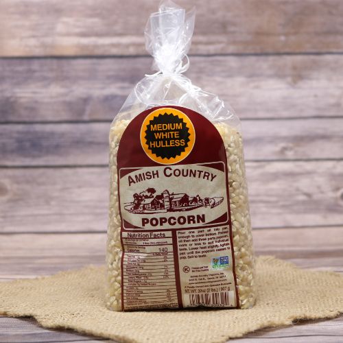 Amish Country Popcorn Kernels - Medium White Hulless