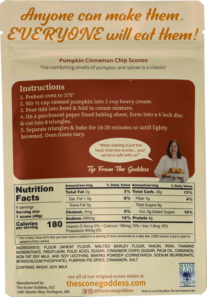 Pumpkin Cinnamon Chip Premium Scone Mix | The Scone Goddess