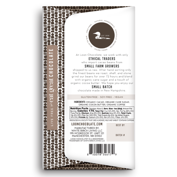 Loon Chocolate | Chocolate Bar | Coffee Dark Chocolate